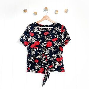 Madewell Novel Tie Front Top in Hillside Daisies